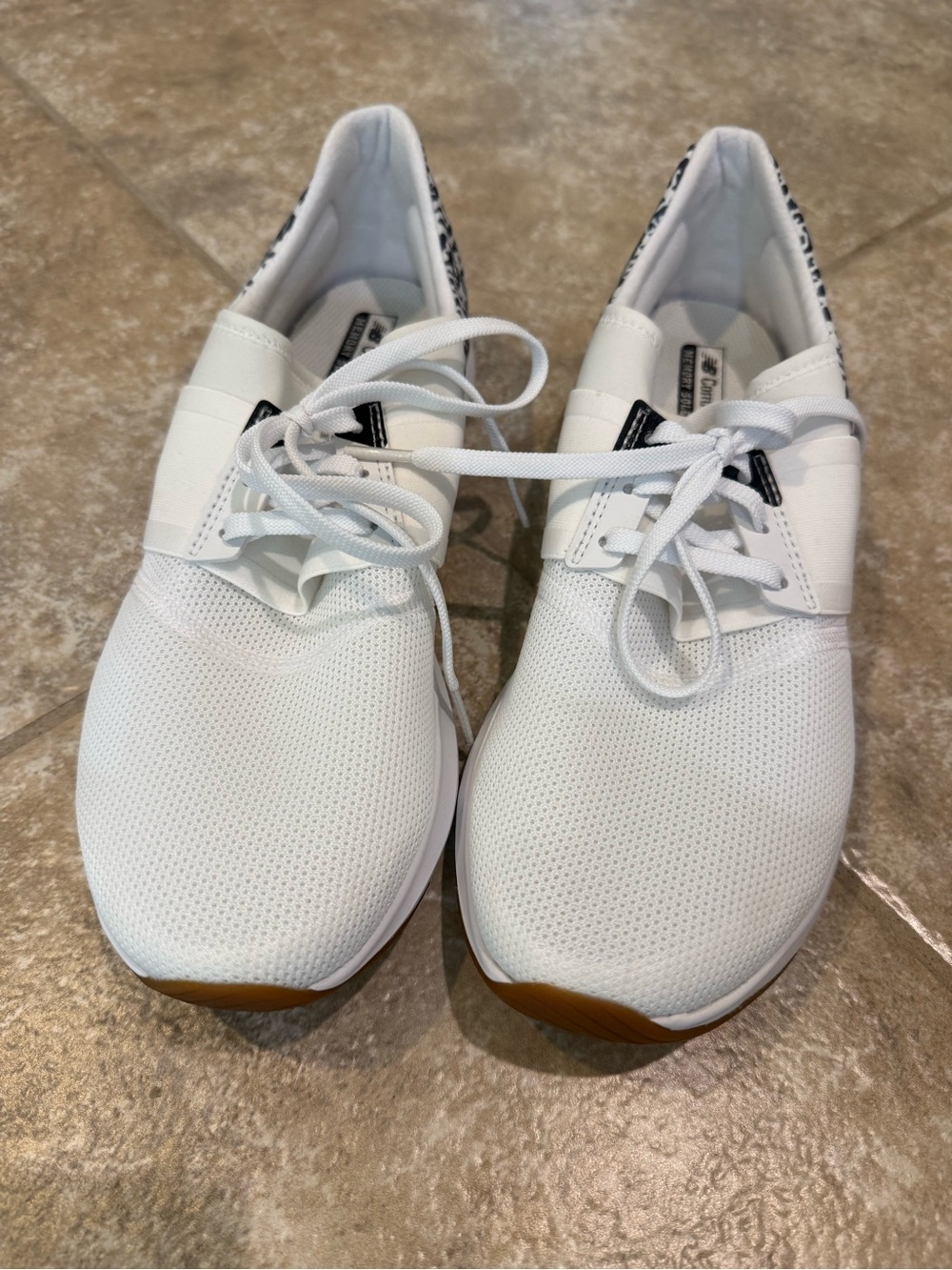 New Balance Women's White Athletic Lace-Up Sneakers with Comfort Memory Foam